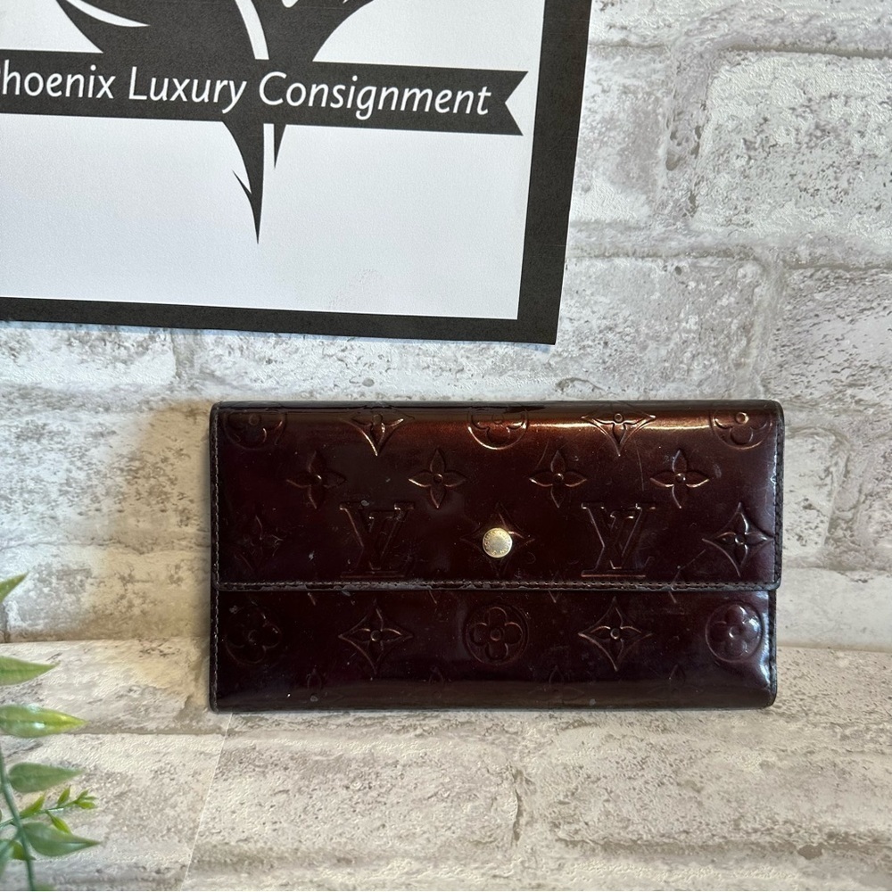 Louis Vuitton Dark Brown Vernis Monogram Continental Wallet
